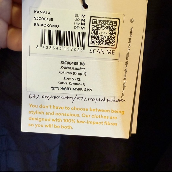 SKFK Women's Blue Black Kimono Style Floral Jacket sz M - Picture 11 of 11